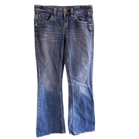 Silver Jeans Y2K Womens Lola Low Rise Blue Medium Wash Stretch Size 28/33 Tall - Picture 1 of 15